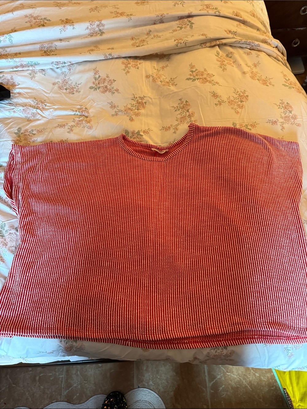Zenana Outfitters Red and White Striped Tee
